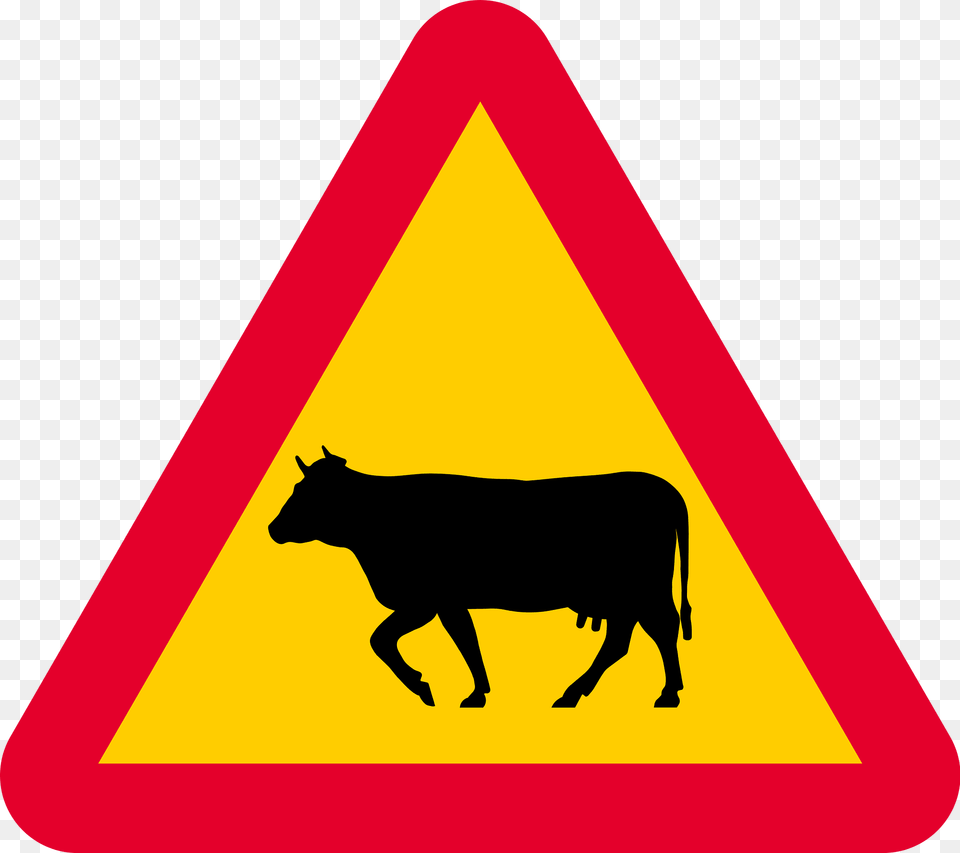 Domestic Animals Sign In Sweden Clipart, Symbol, Animal, Cattle, Cow Free Png Download