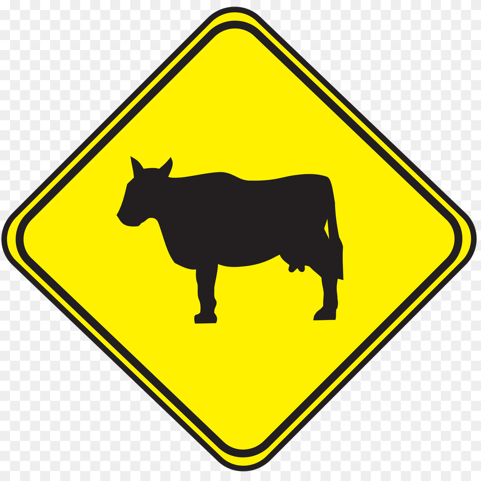 Domestic Animals Sign In Uruguay Clipart, Symbol, Road Sign, Animal, Cattle Free Transparent Png