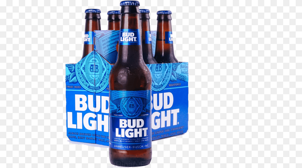 Domestic Beer Close Bud Light Bottle, Alcohol, Beer Bottle, Beverage, Lager Free Png