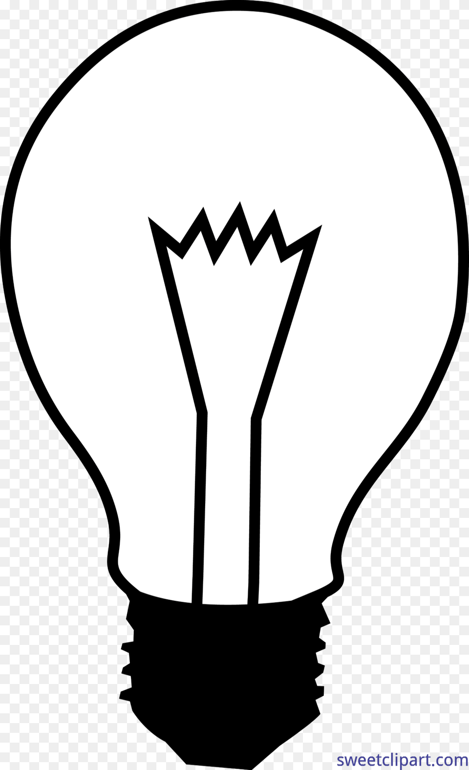 Domestic Light Bulb Lineart Clip Art, Lightbulb, Stencil Png