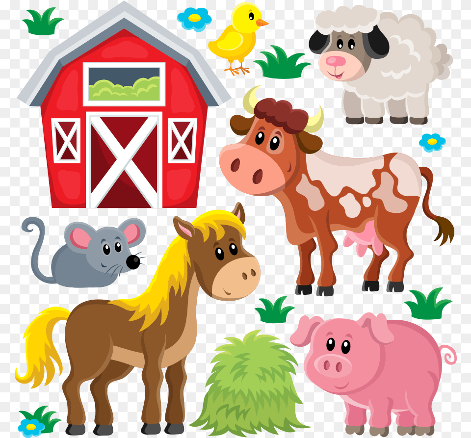 Domestic Pig Livestock Sheep Farm Clip Art Farm Animals Clipart, Animal, Mammal, Wildlife, Bear Free Png Download