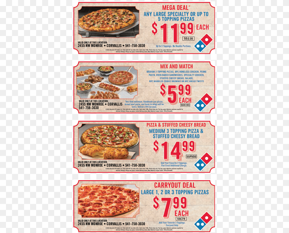 Domino S Coupon Domino39s Pizza Specials Today Coupons, Advertisement, Food, Poster, Text Free Png Download
