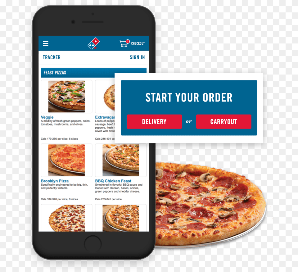 Dominoquots Mobile Application California Style Pizza, Food, Advertisement, Electronics, Phone Png