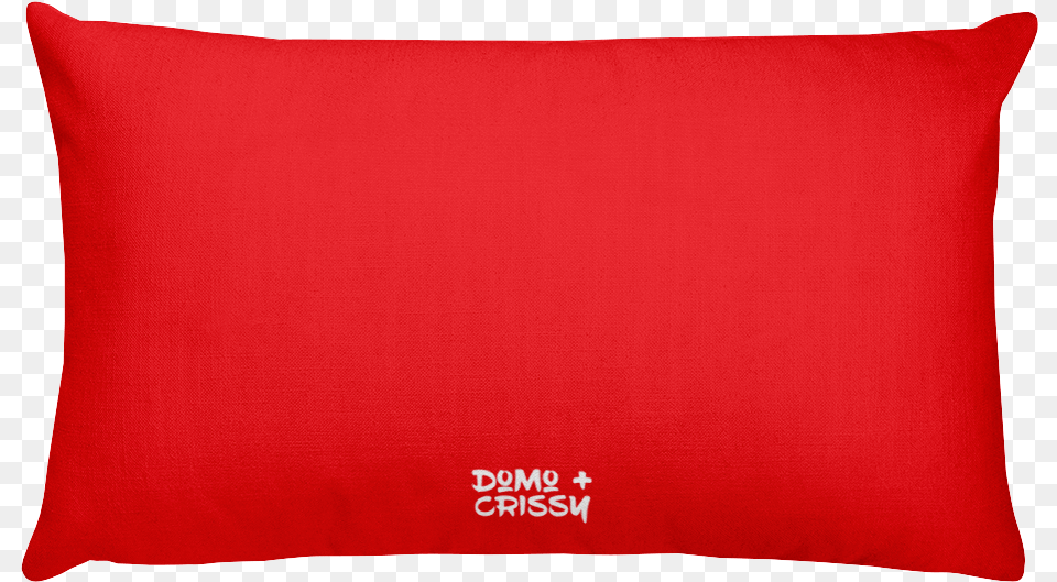 Domo Amp Crissy War Pillow Red Red Rectangular, Cushion, Home Decor Png Image