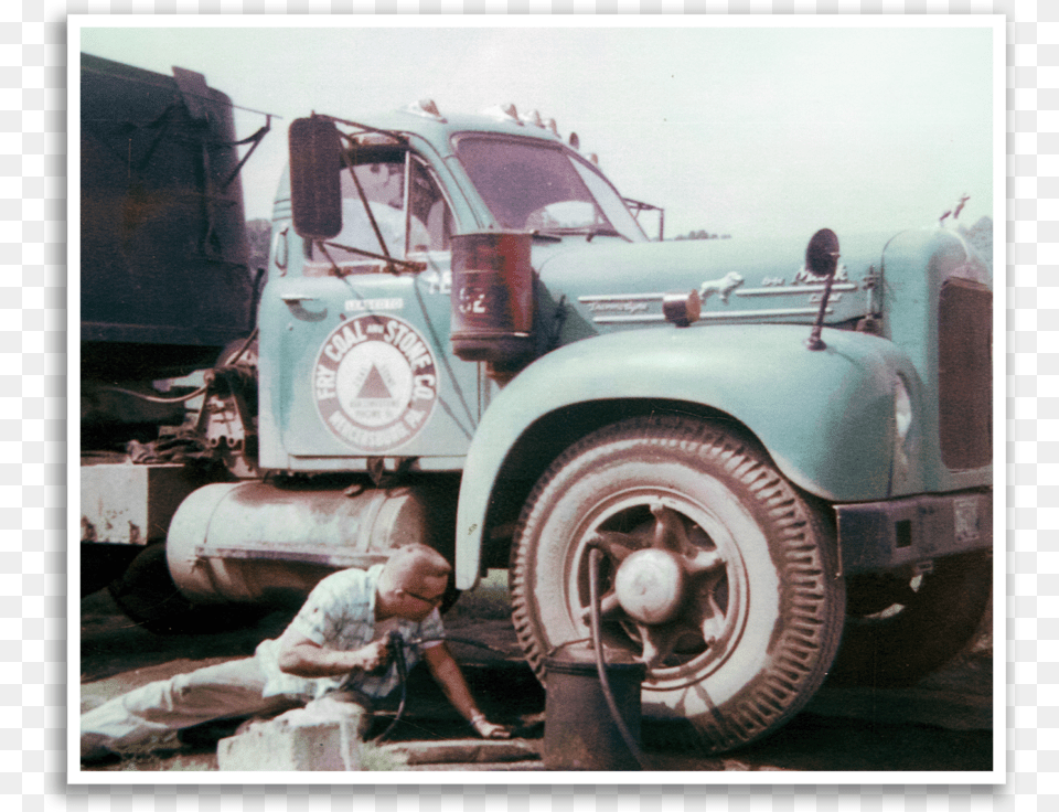 Don Bowman With His First Used Truck Commercial Vehicle, Wheel, Machine, Person, Man Free Png Download