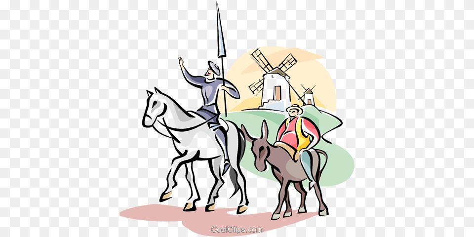 Don Quixote And Sancho Panza Royalty Vector Clip Art, Person, Knight, Baby, People Free Transparent Png