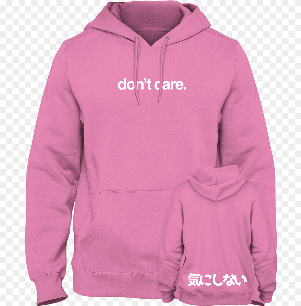Don T Care Double Sided Pink Hoodie, Clothing, Knitwear, Sweater, Sweatshirt Png Image