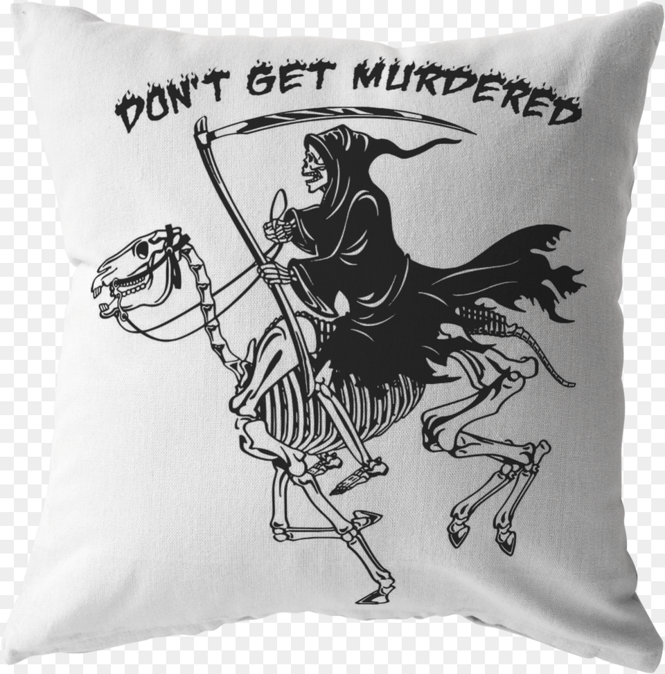 Don T Get Murdered Grim Reaper Pillow, Cushion, Home Decor, Person, Face Png Image