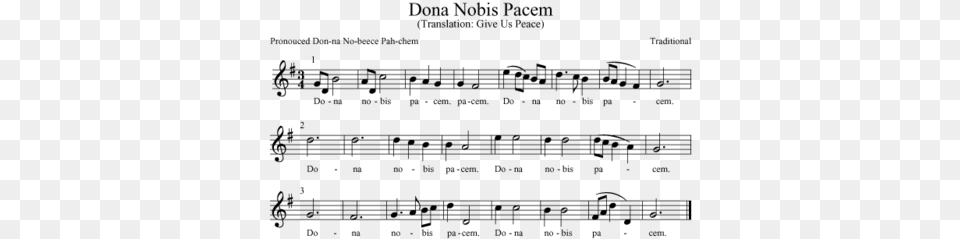 Dona Nobis Pacem Canon, Gray Free Png Download