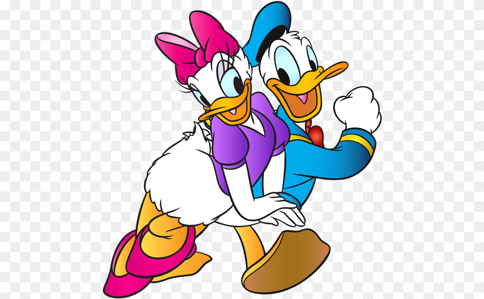 Donald And Daisy Duck, Cartoon, Baby, Person, Book Free Png
