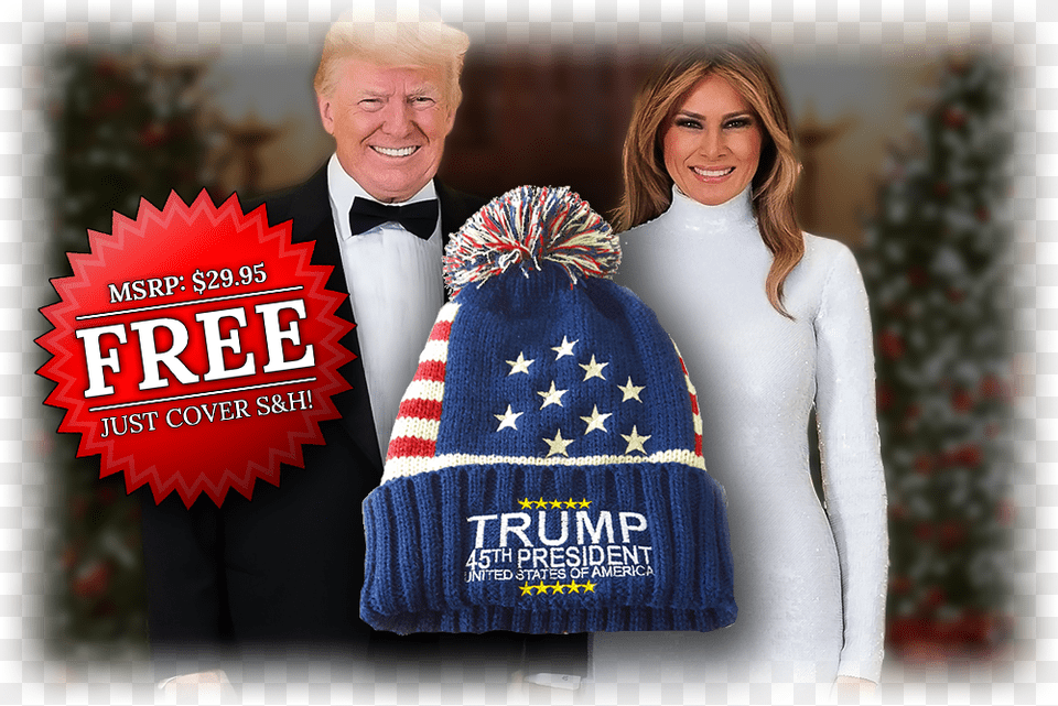 Donald And Melania Christmas Coin, Beanie, Cap, Clothing, Hat Free Transparent Png