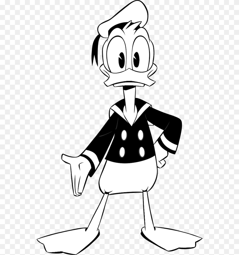 Donald Duck Coloring, Stencil, Book, Comics, Publication Free Png Download