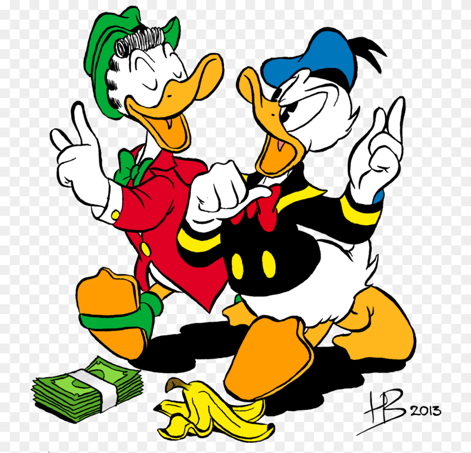 Donald Duck Image Donald Duck And Gladstone Gander, Baby, Person, Face, Head Free Png Download