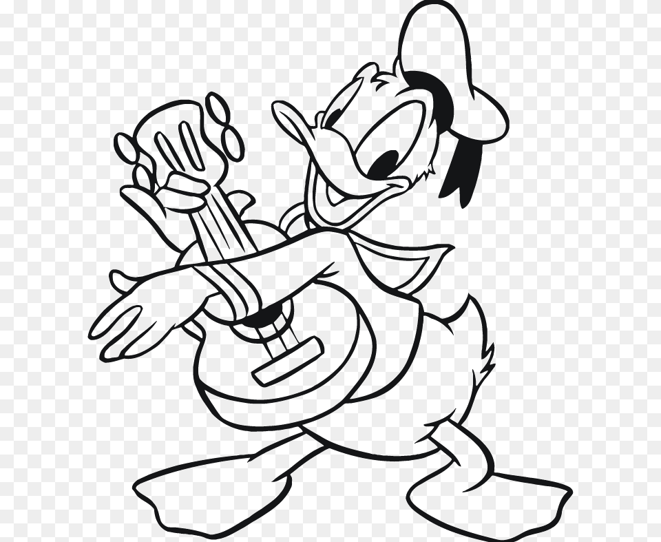 Donald Duck Playing Guitar, Cartoon, Dynamite, Weapon, Art Png
