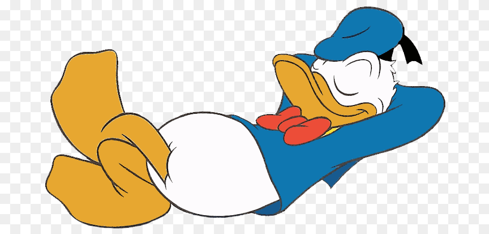 Donald Lay On Back Pets Donald Duck Disney, Person, Sleeping, Cartoon Free Png Download