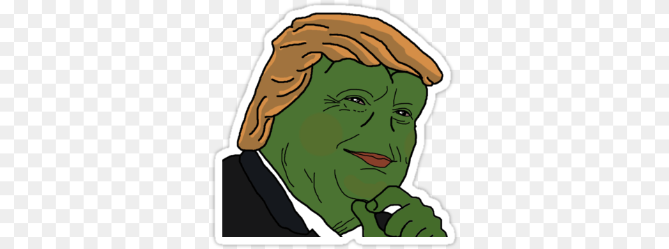 Donald Pepe Trump The Smug Frog Pepe Stickers Trump Meme Frog, Face, Head, Person, Photography Png Image