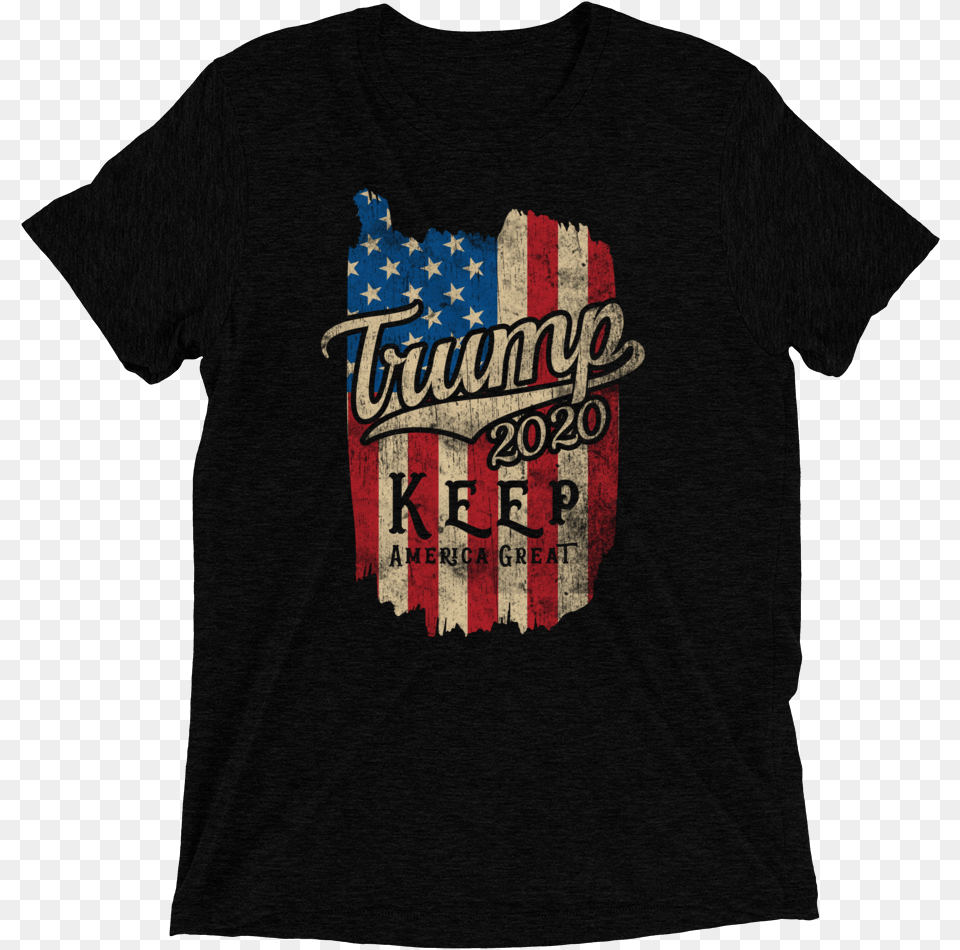 Donald Trump 2020 American Flag Vintage T Shirt For Active Shirt, Clothing, T-shirt Free Transparent Png