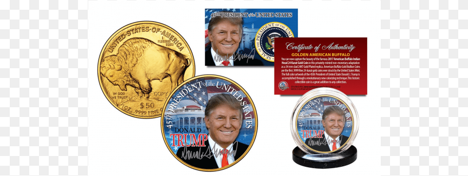 Donald Trump 45th President Of The U Donald Trump 45th President 24kt Gold American Buffalo, Adult, Wedding, Person, Woman Free Png Download