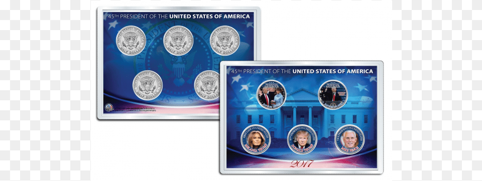 Donald Trump 45th President Official 2017 Jfk Kennedy Dime, Text, Person, Money, Id Cards Free Png Download