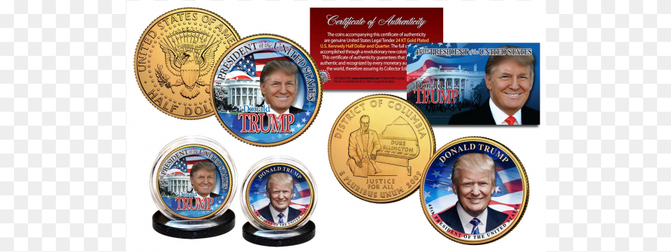 Donald Trump 45th President Official Legal Tender Washington Donald Trump, Woman, Gold, Person, Female Free Png Download