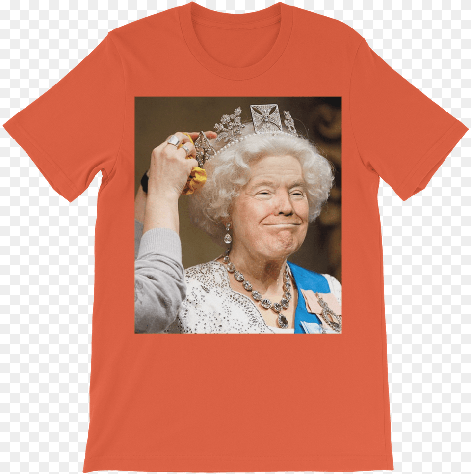 Donald Trump And Queen Elizabeth Face Swap Classic Kids T Shirt Face Swap Donald Trump, Clothing, T-shirt, Woman, Adult Png