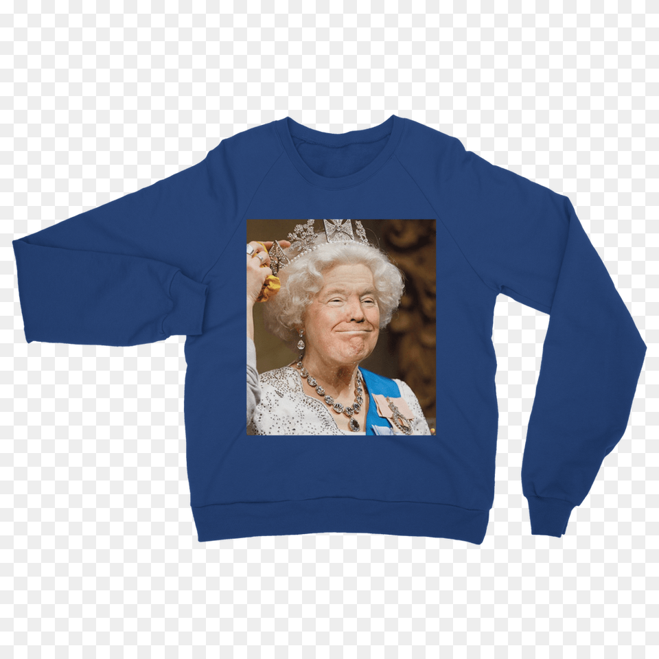 Donald Trump And Queen Elizabeth Face Swap Ufeffclassic Adult, Long Sleeve, Clothing, T-shirt, Sweatshirt Png Image