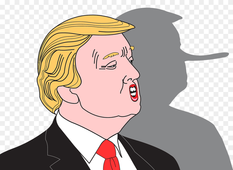 Donald Trump And Shadow Clipart, Adult, Male, Man, Person Png