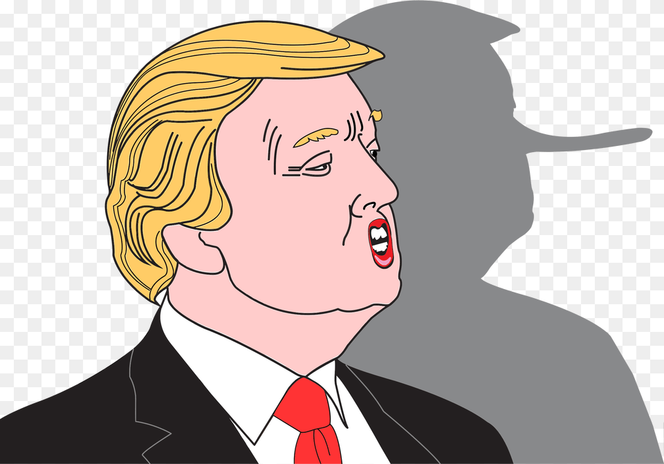 Donald Trump And Shadow Icons Donald Trump Pinocchio Nose, Adult, Person, Male, Man Png Image