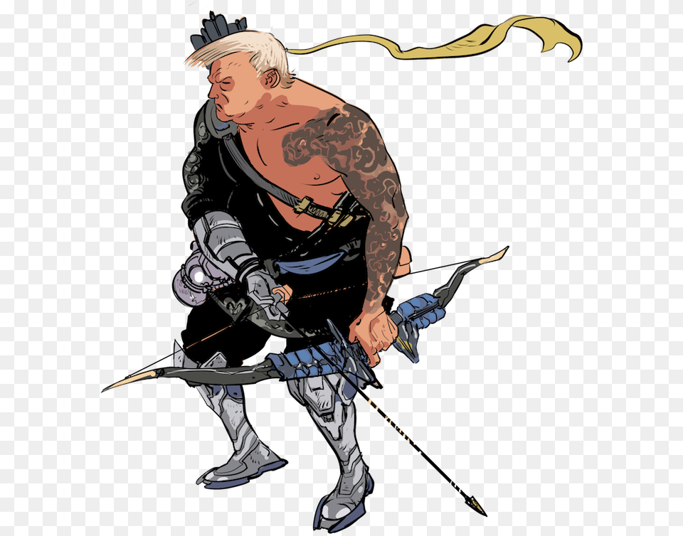 Donald Trump As Hanzo From The Hit Blizzard Video Game Trump Hanzo, Weapon, Archer, Archery, Bow Free Transparent Png