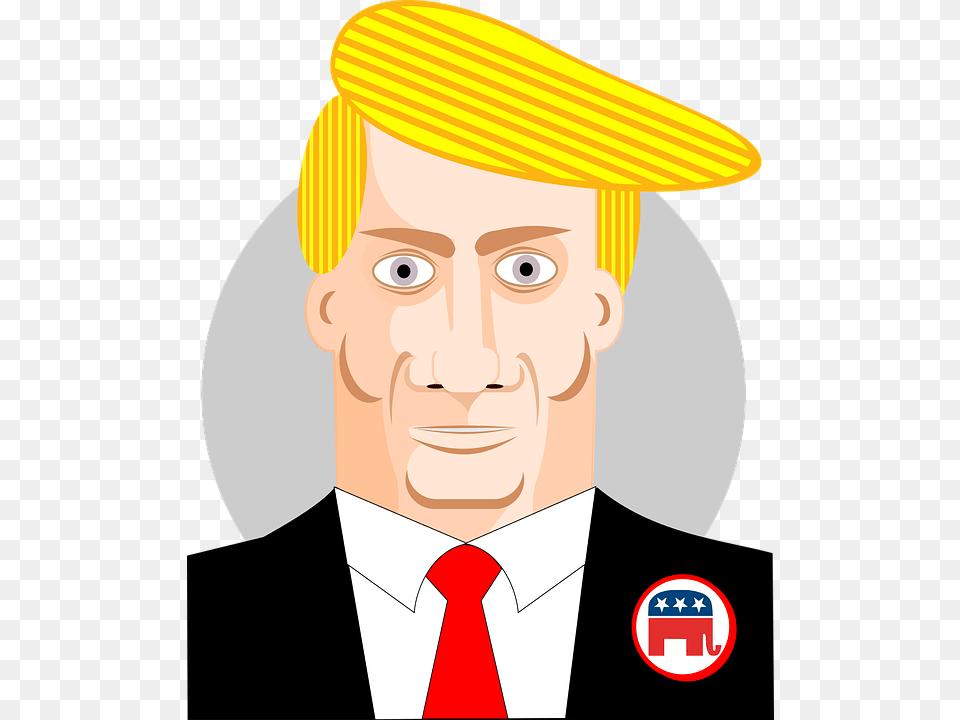 Donald Trump Caricature President Usa Republican Republican Party, Accessories, Portrait, Photography, Person Png Image