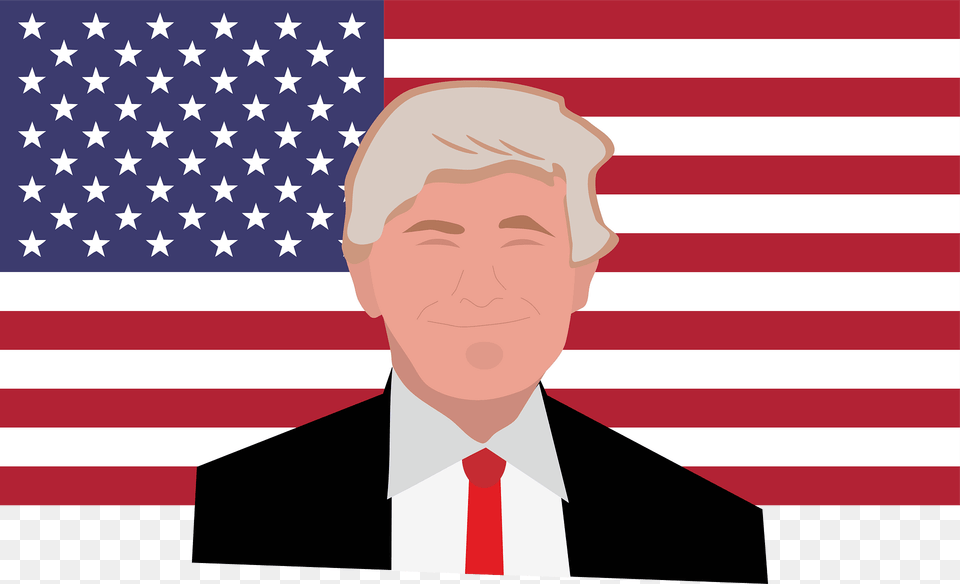 Donald Trump Clipart, American Flag, Flag, Adult, Person Free Png Download