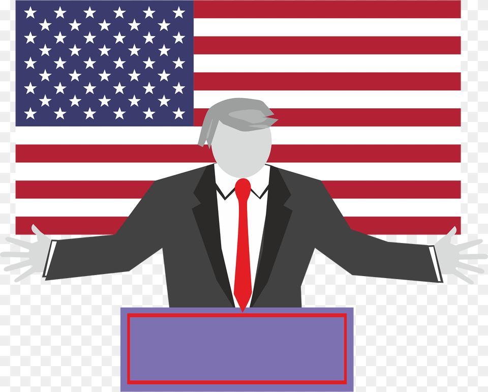 Donald Trump Clipart, American Flag, Flag, Adult, Male Free Png Download