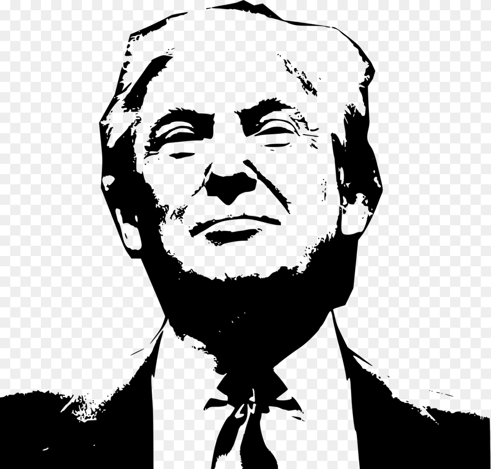 Donald Trump Clipart Black And White, Gray Free Transparent Png