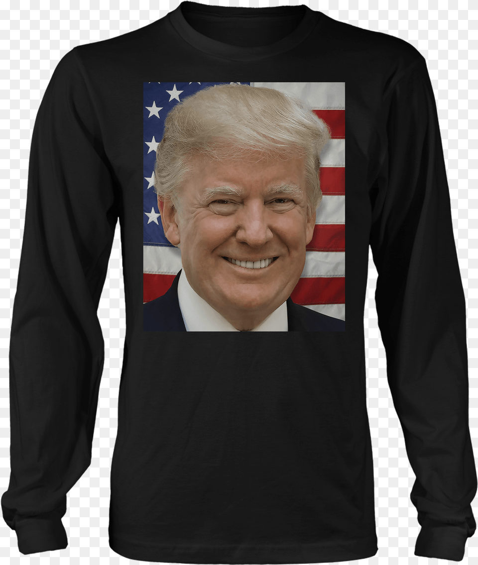 Donald Trump Face, T-shirt, Clothing, Sleeve, Long Sleeve Png Image