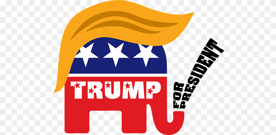 Donald Trump For President Gop Elephant Hair T Shirt For Sale, Logo, American Flag, Flag Free Transparent Png