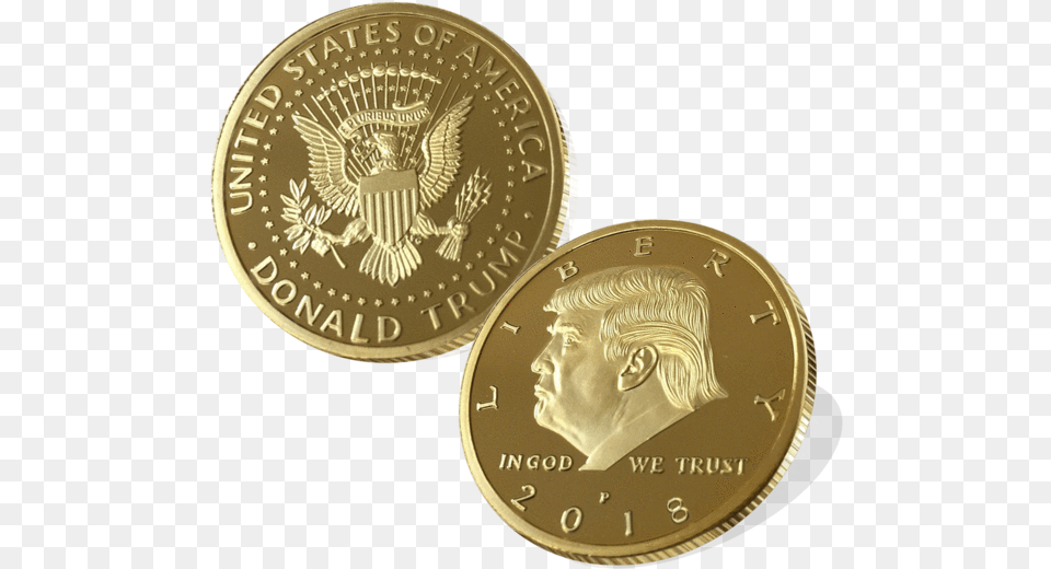 Donald Trump Gold Coin, Adult, Male, Man, Person Free Png