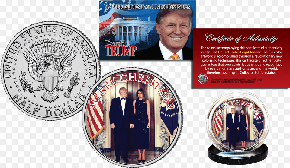 Donald Trump Half Dollar Coin Ebay, Adult, Person, Man, Male Png