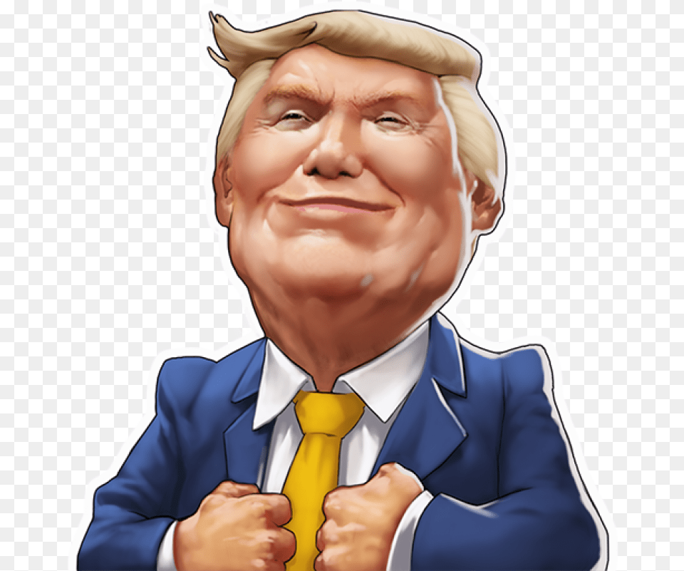 Donald Trump Image Trump Face Caricature Transparent, Accessories, Person, Hand, Formal Wear Free Png Download