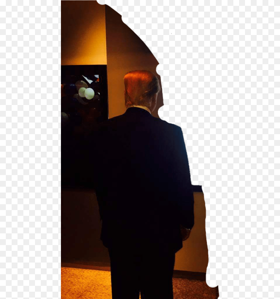 Donald Trump Looking A Screen, Silhouette, Adult, Lighting, Male Free Png