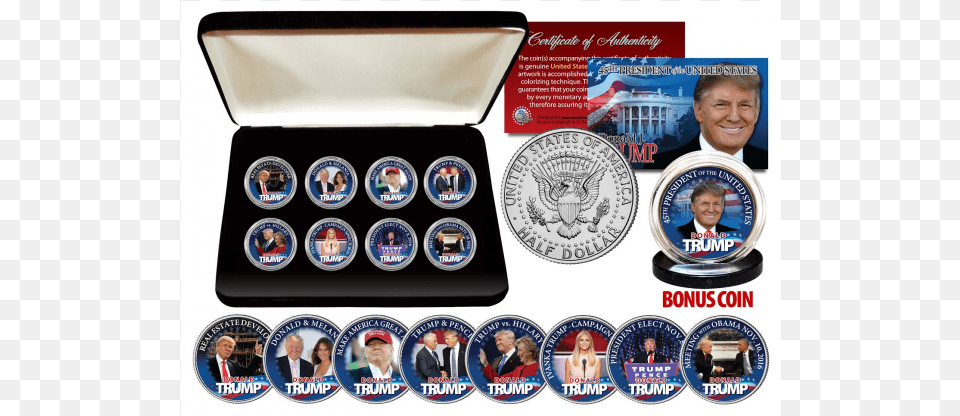 Donald Trump Official Jfk Kennedy Half Dollars Ultimate Ivanka Trump Presidential First Daughter 24k Gold Clad, Symbol, Logo, Badge, Person Free Png