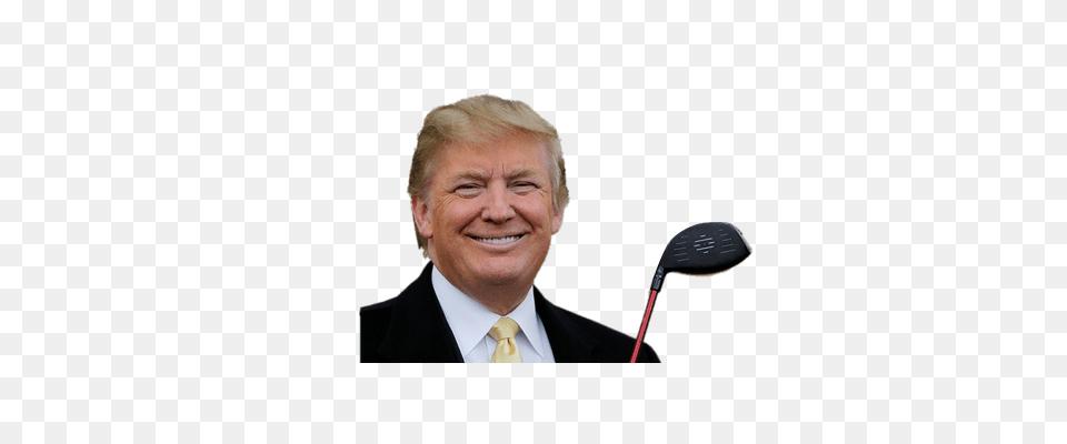 Donald Trump Playing Golf Transparent, Accessories, Person, Man, Male Png Image