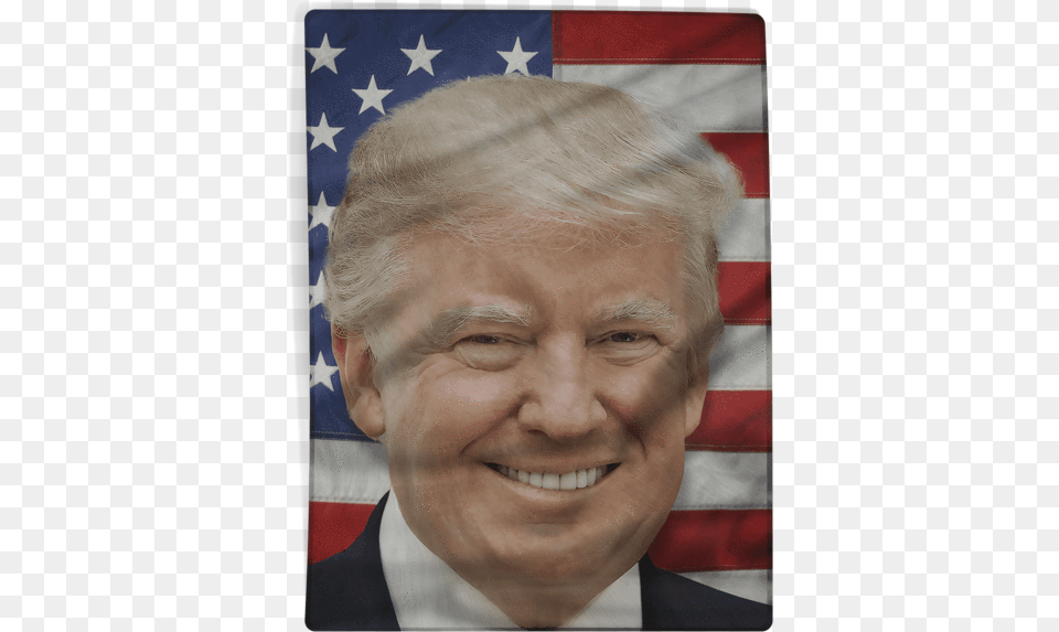 Donald Trump S Face V1 Face Blanket, Adult, American Flag, Flag, Male Png Image