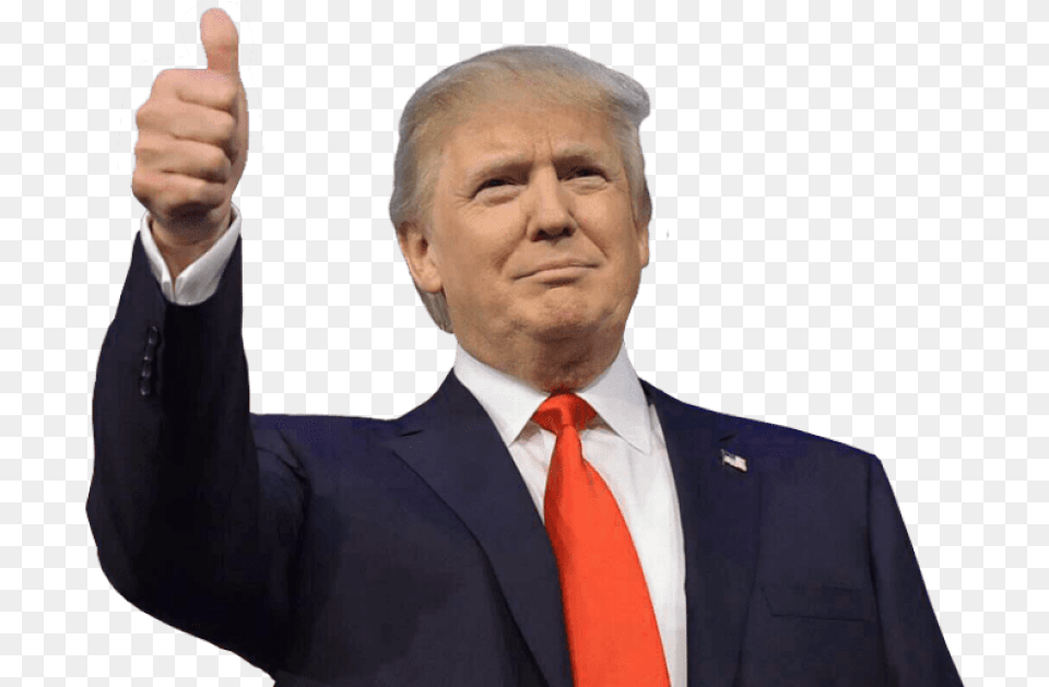 Donald Trump Thumb Up Donald Trump, Accessories, Person, Hand, Formal Wear Png Image