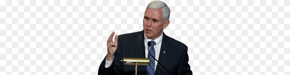 Donald Trump Transparent Stickpng Governor Pence, Person, People, Microphone, Electrical Device Free Png