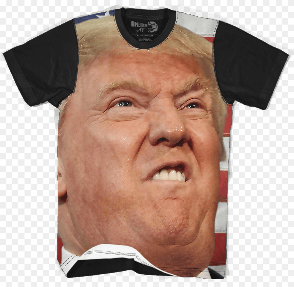 Donald Trumpquots Face V2 Donald Trumpquots Face V2 Face Donald Trump, T-shirt, Clothing, Shirt, Person Free Png