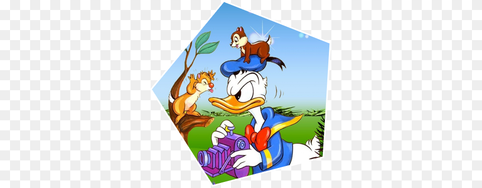 Donald With Chip And Dale, Book, Comics, Publication, Cartoon Png Image