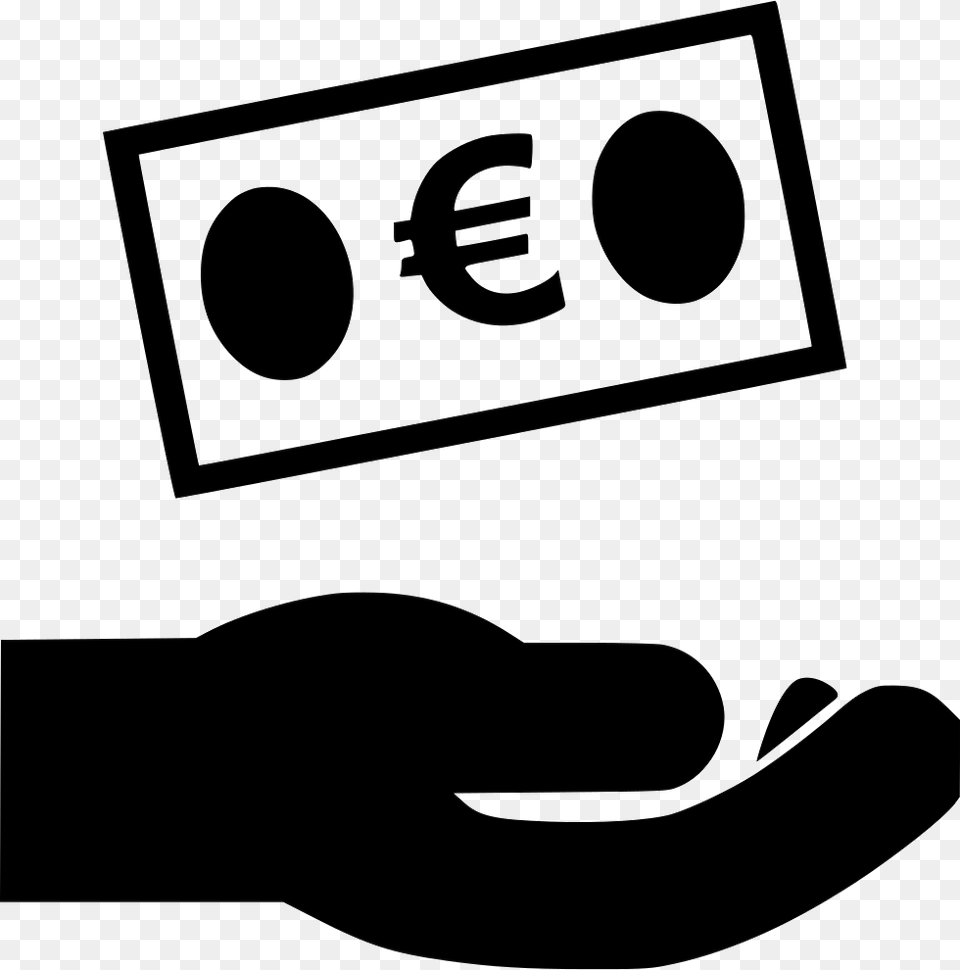 Donation Charity Contribution Aid Euro Icon Stencil, Sticker, Sign, Symbol Free Png Download