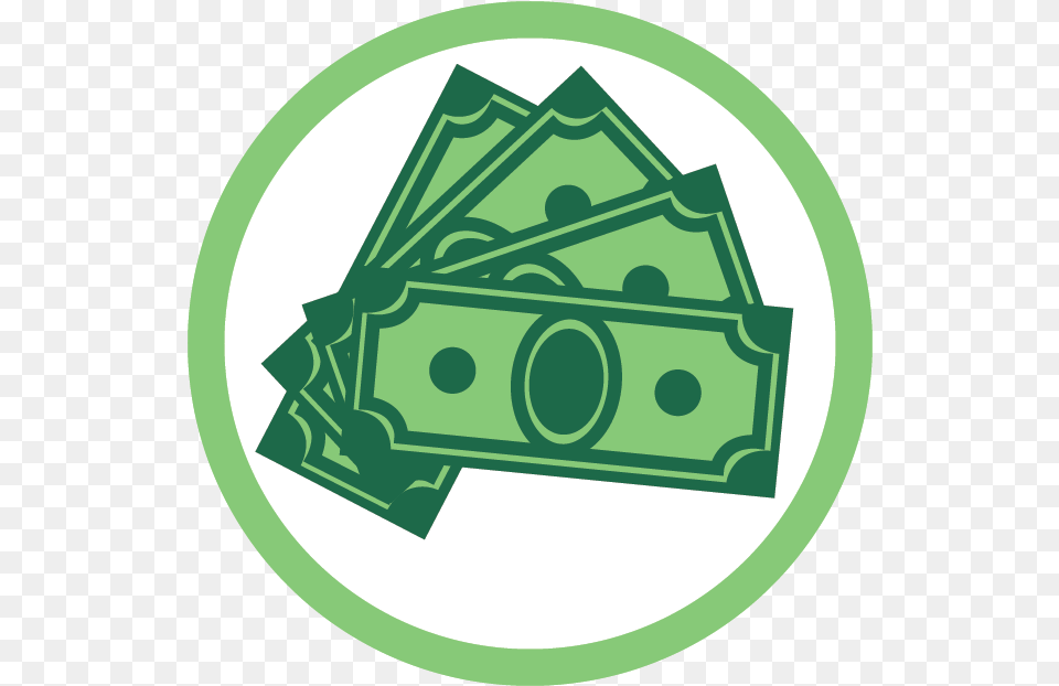 Donation Clipart Cash Payment Money Icon Round Full Circle Money Logo, Green, Disk Png Image