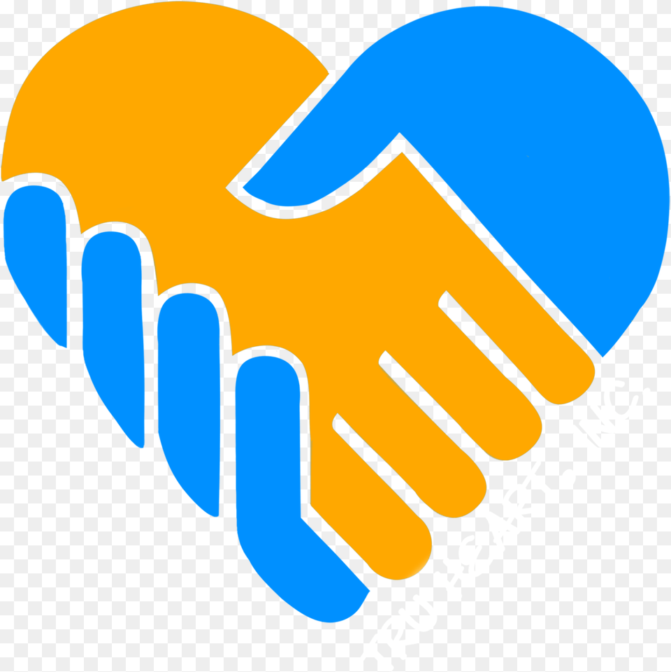 Donation Clipart Hand Heart Blue Yellow Heart Hand Heart Blue, Body Part, Person, Handshake, Clothing Png