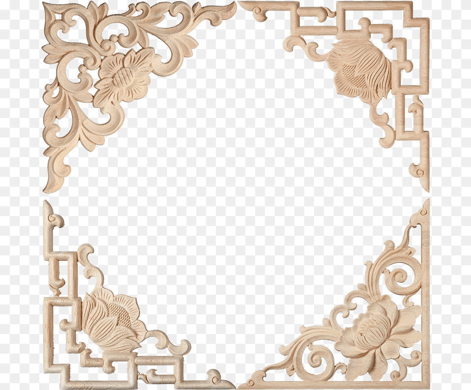 Dongyang Woodcarving European Style Corner Flower Carved, Home Decor, Rug Free Png Download